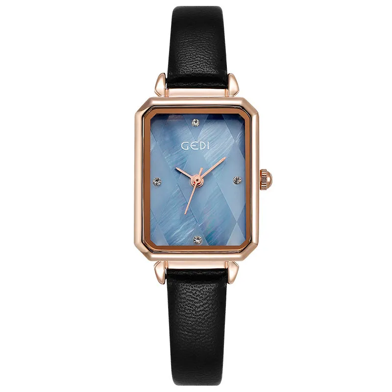 Fashion belt waterproof female student watch dial square Lady Watch
