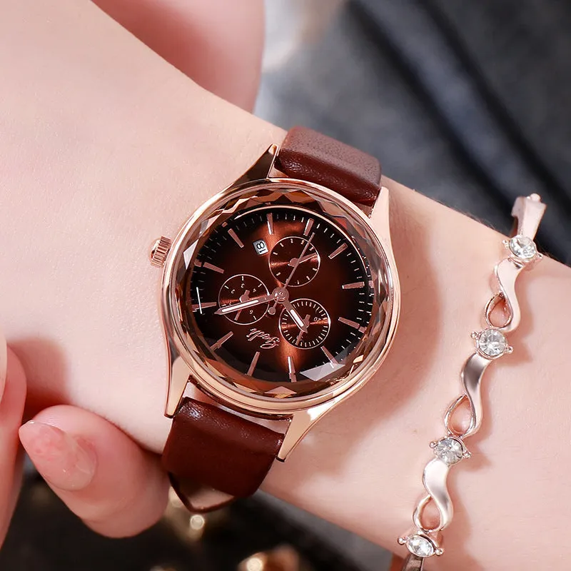 Fashion Calendar Leisure Belt Lady Watch