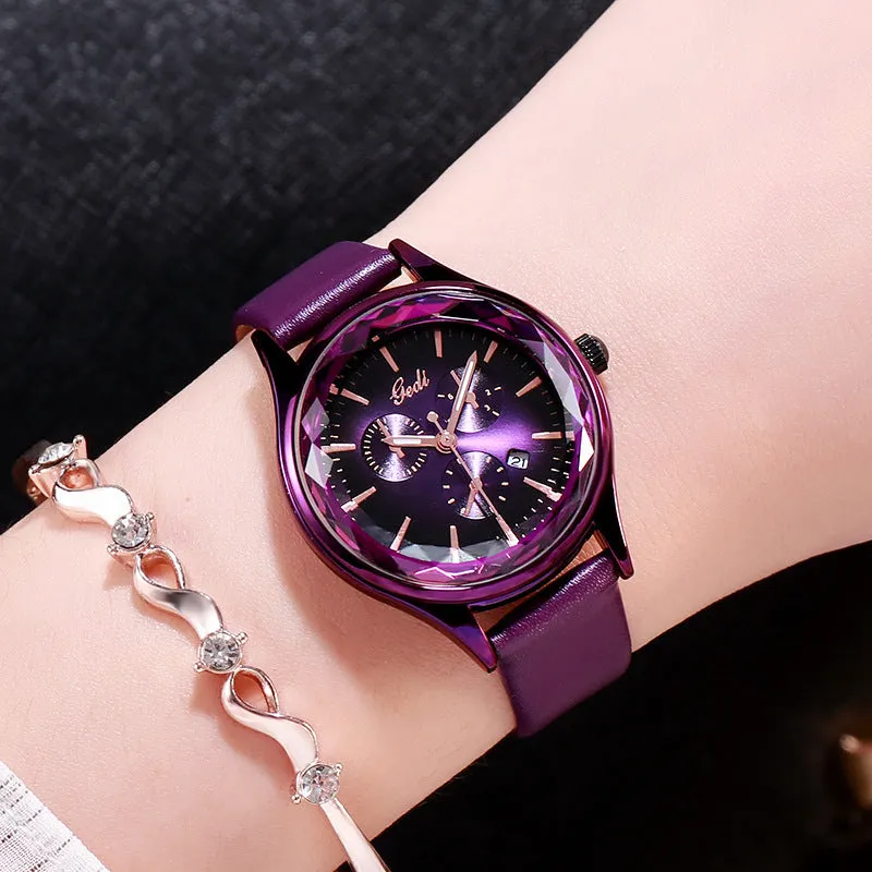 Fashion Calendar Leisure Belt Lady Watch