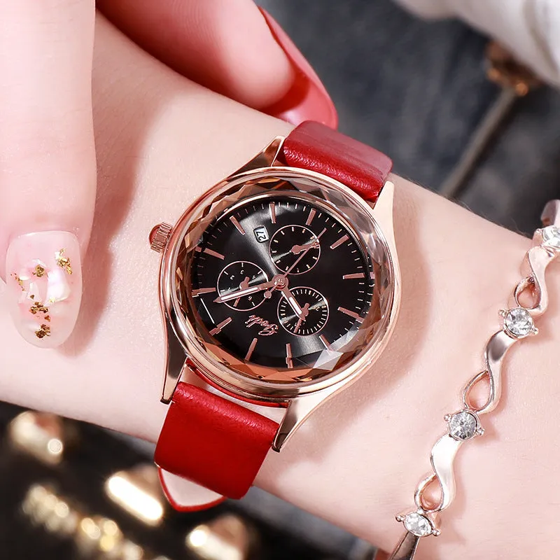 Fashion Calendar Leisure Belt Lady Watch