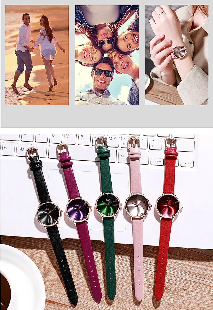 Fashion leather strap women's watches