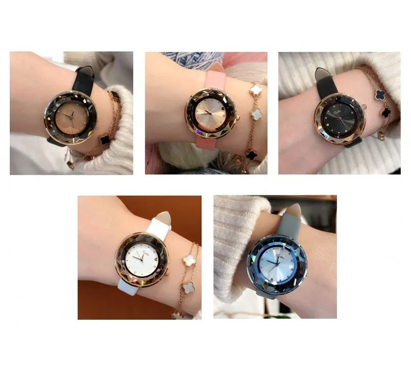 Fashion leather strap women's watches
