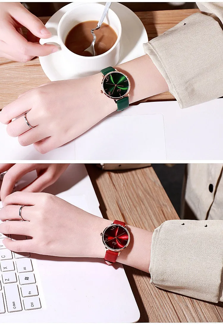 Fashion leather strap women's watches
