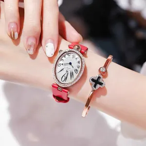Fashion personality oval diamond luxury atmosphere ladies watch