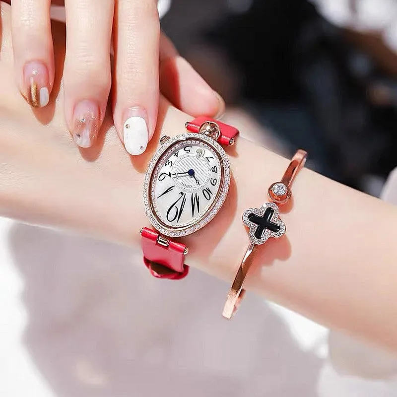 Fashion personality oval diamond luxury atmosphere ladies watch