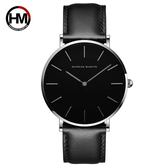 Fashion Watch Leather Strap Japanese Quartz Movement