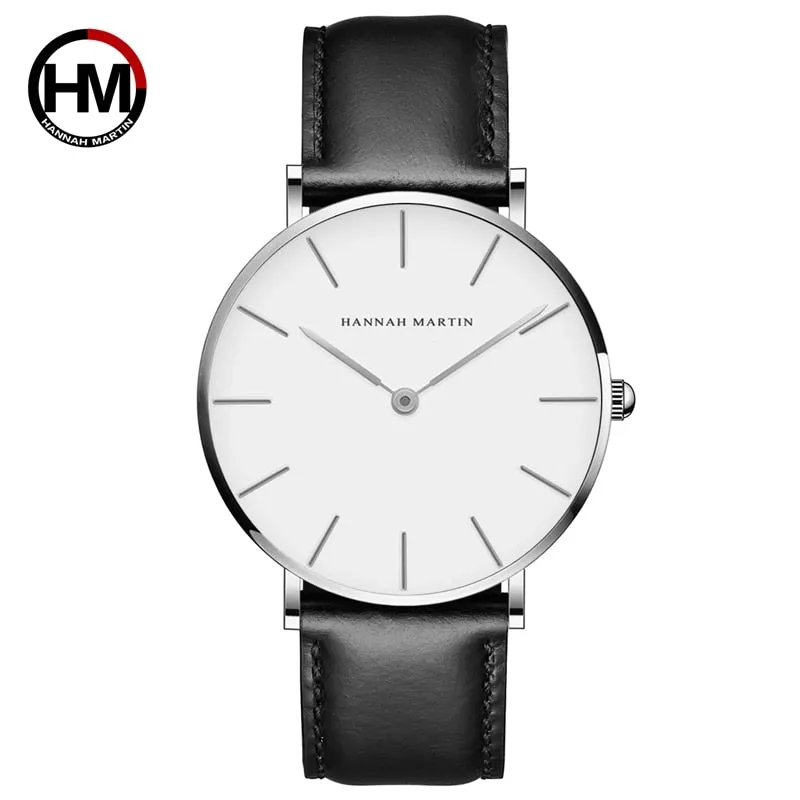 Fashion Watch Leather Strap Japanese Quartz Movement