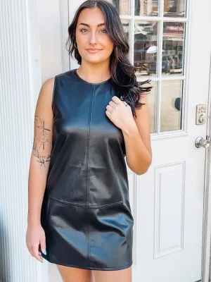 Faux Leather Tank Minidress