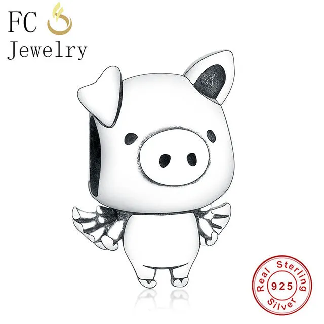 FC Jewelry Fit Original Pandora Charm Bracelet 100% 925 Silver Leaf Micro Pave Pink Purple Zircon Bead Making Reflexion Berloque