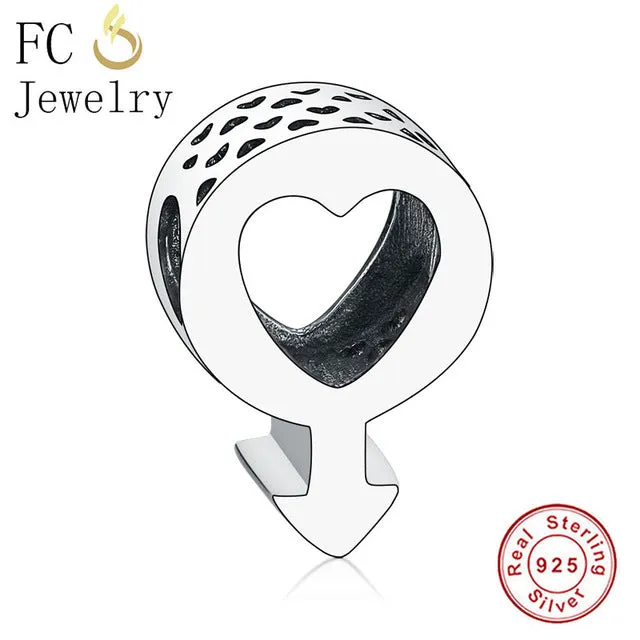 FC Jewelry Fit Original Pandora Charm Bracelet 100% 925 Silver Leaf Micro Pave Pink Purple Zircon Bead Making Reflexion Berloque