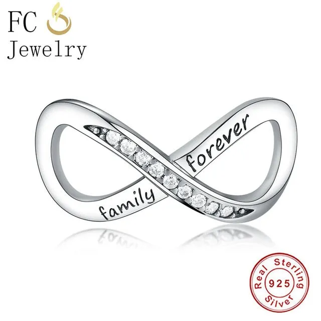 FC Jewelry Fit Original Pandora Charm Bracelet 100% 925 Silver Leaf Micro Pave Pink Purple Zircon Bead Making Reflexion Berloque