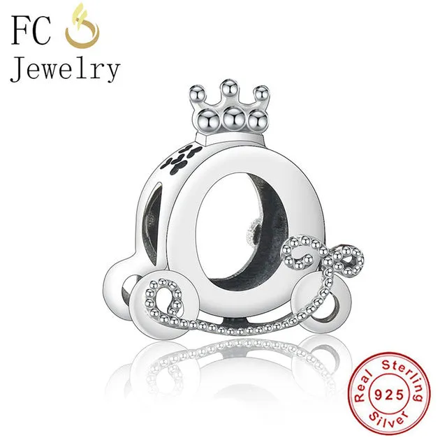 FC Jewelry Fit Original Pandora Charm Bracelet 100% 925 Silver Leaf Micro Pave Pink Purple Zircon Bead Making Reflexion Berloque
