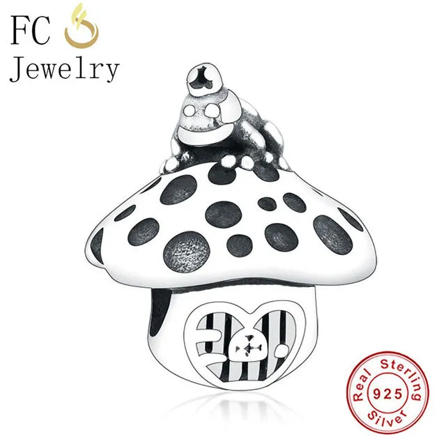 FC Jewelry Fit Original Pandora Charm Bracelet 100% 925 Silver Leaf Micro Pave Pink Purple Zircon Bead Making Reflexion Berloque