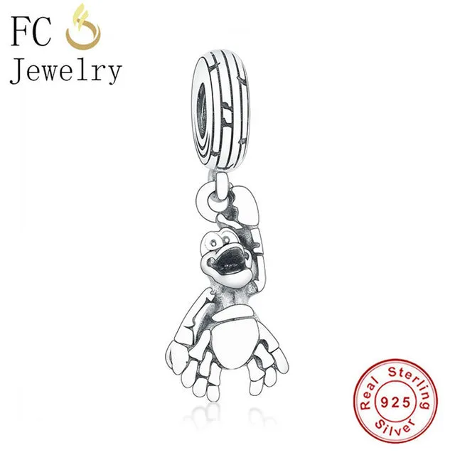FC Jewelry Fit Original Pandora Charm Bracelet 100% 925 Silver Leaf Micro Pave Pink Purple Zircon Bead Making Reflexion Berloque