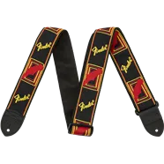 Fender® 2" Monogrammed Strap, Black/Yellow/Red