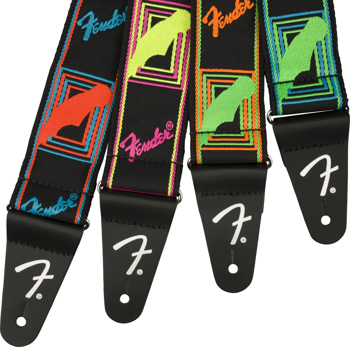 Fender® Neon Monogrammed Strap, Blue and Purple, 2"