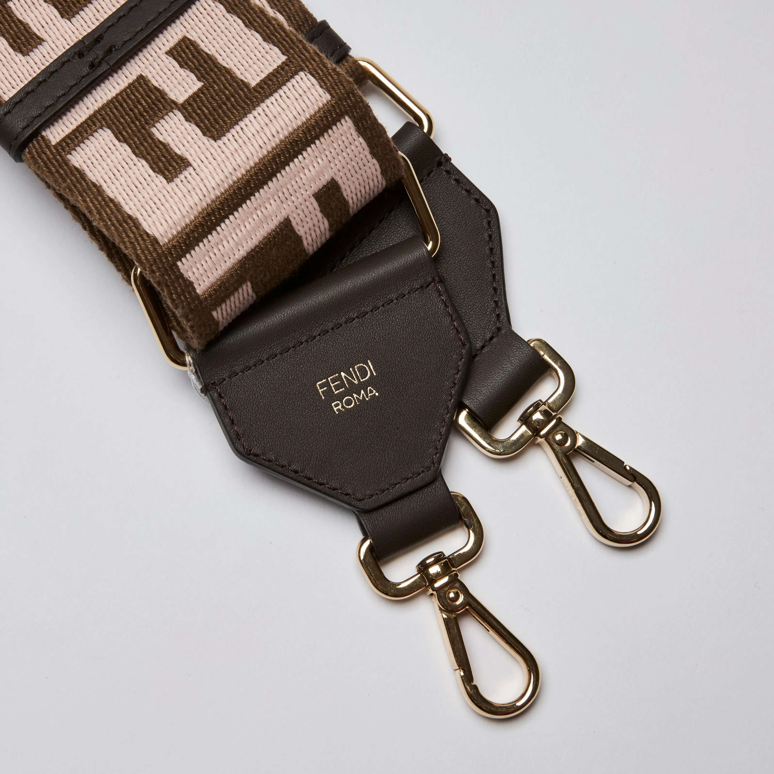 Fendi Brown and Pink Guitar Strap