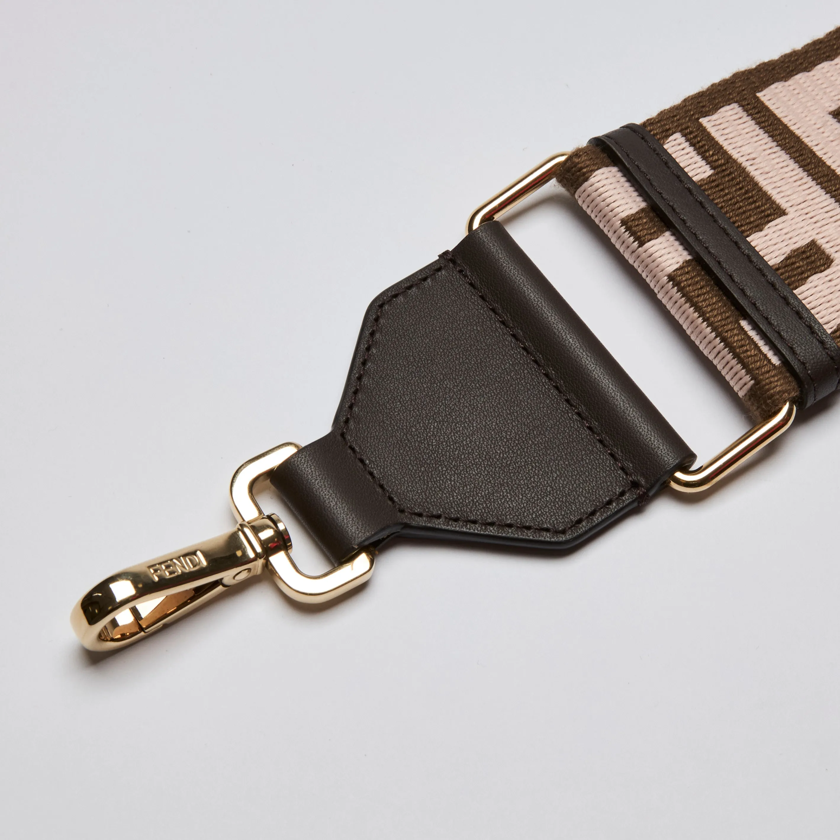 Fendi Brown and Pink Guitar Strap