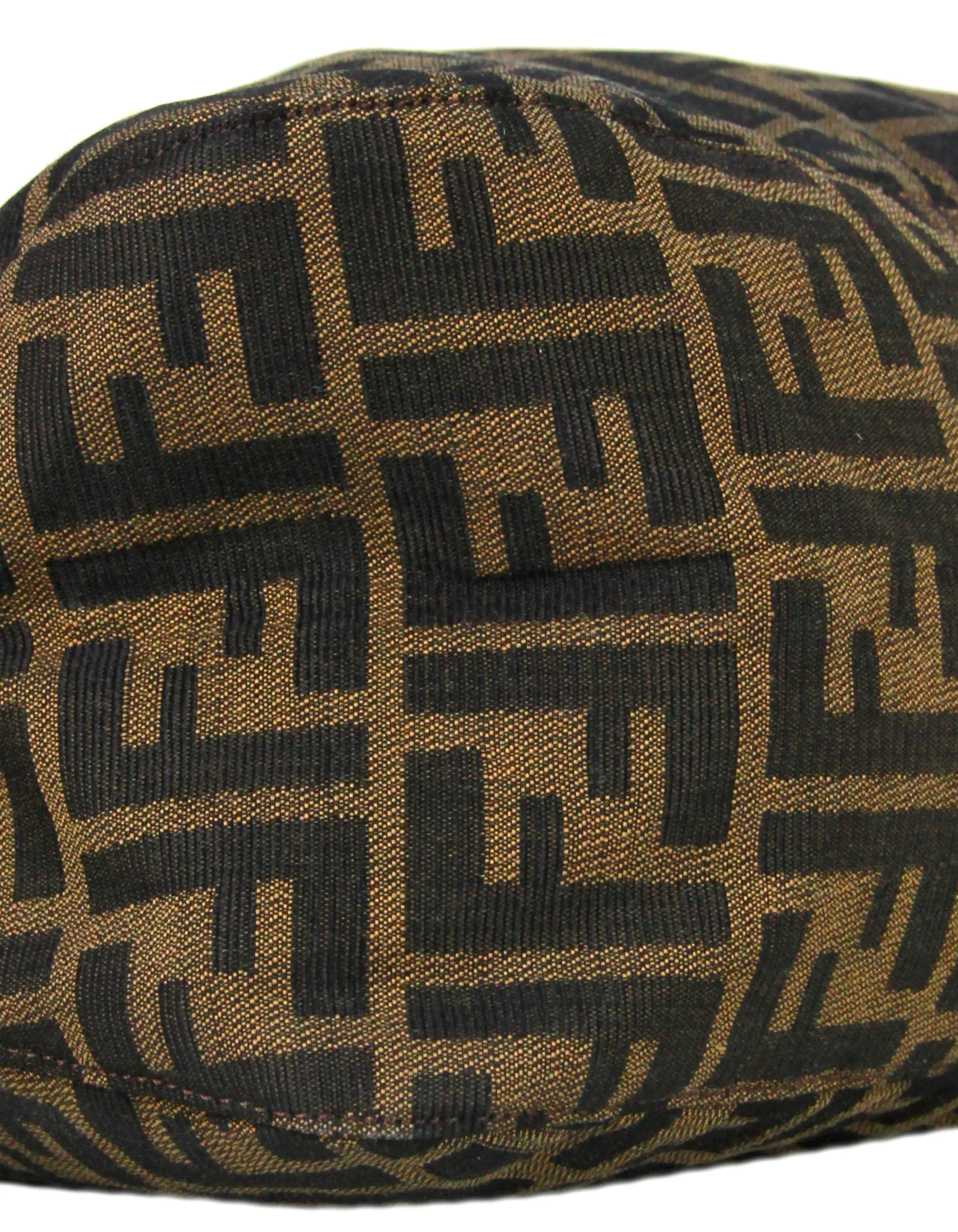Fendi Vintage Tobacco Zucca Monogram Flap Baguette Bag