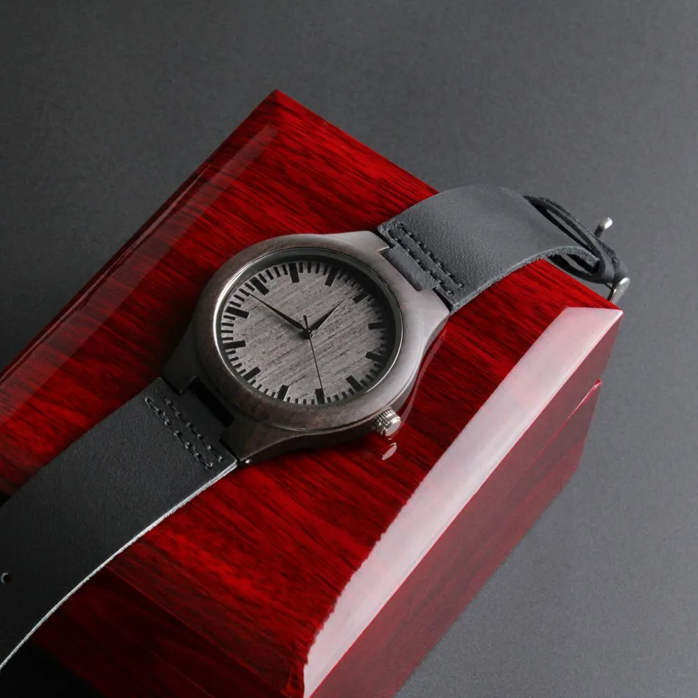 Firefighter Fireman Custom Engraved Mens Wooden Watch Gift