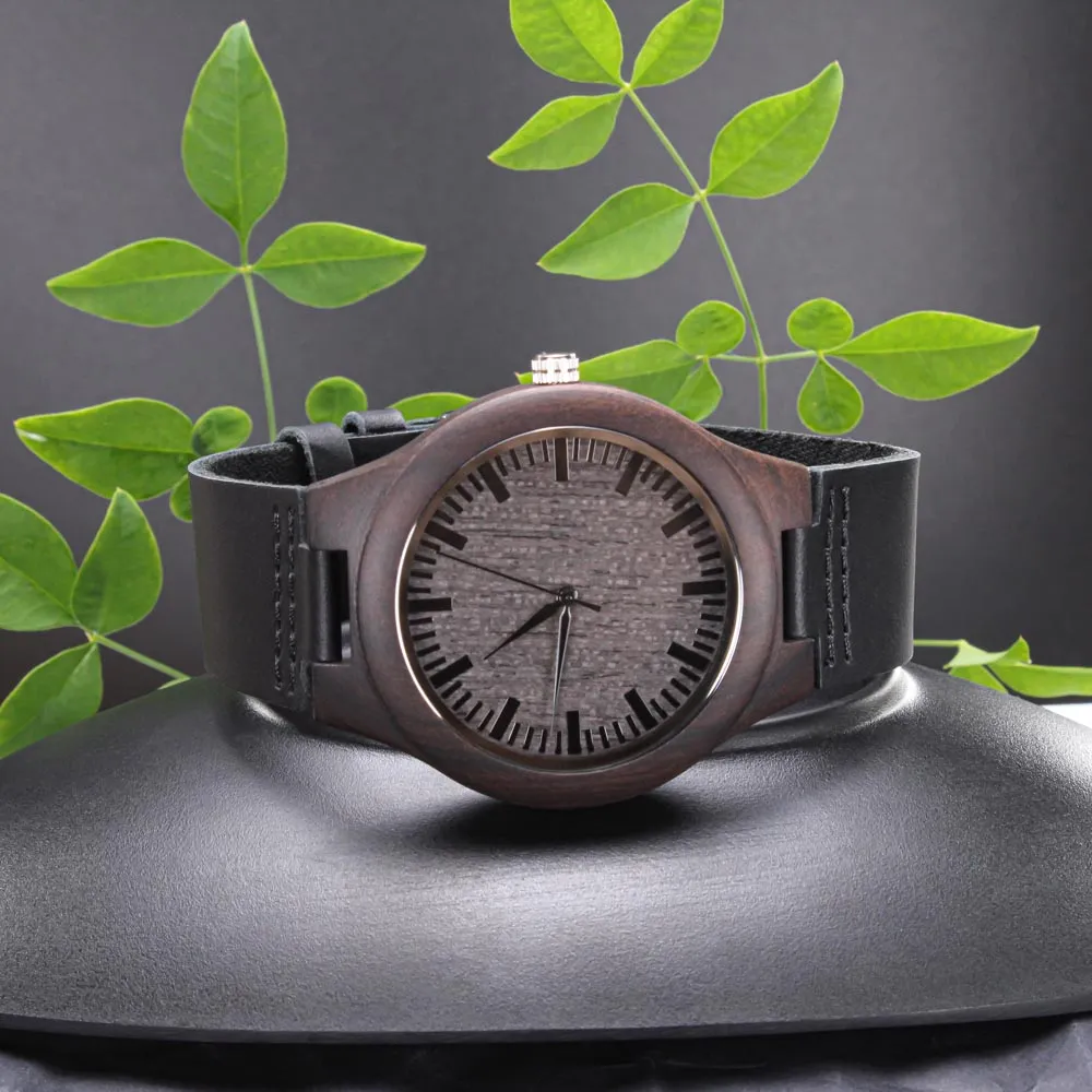 Firefighter Fireman Custom Engraved Mens Wooden Watch Gift