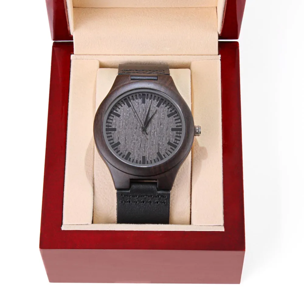 Firefighter Fireman Custom Engraved Mens Wooden Watch Gift