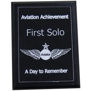 First Solo Aviation Achievement Plaque