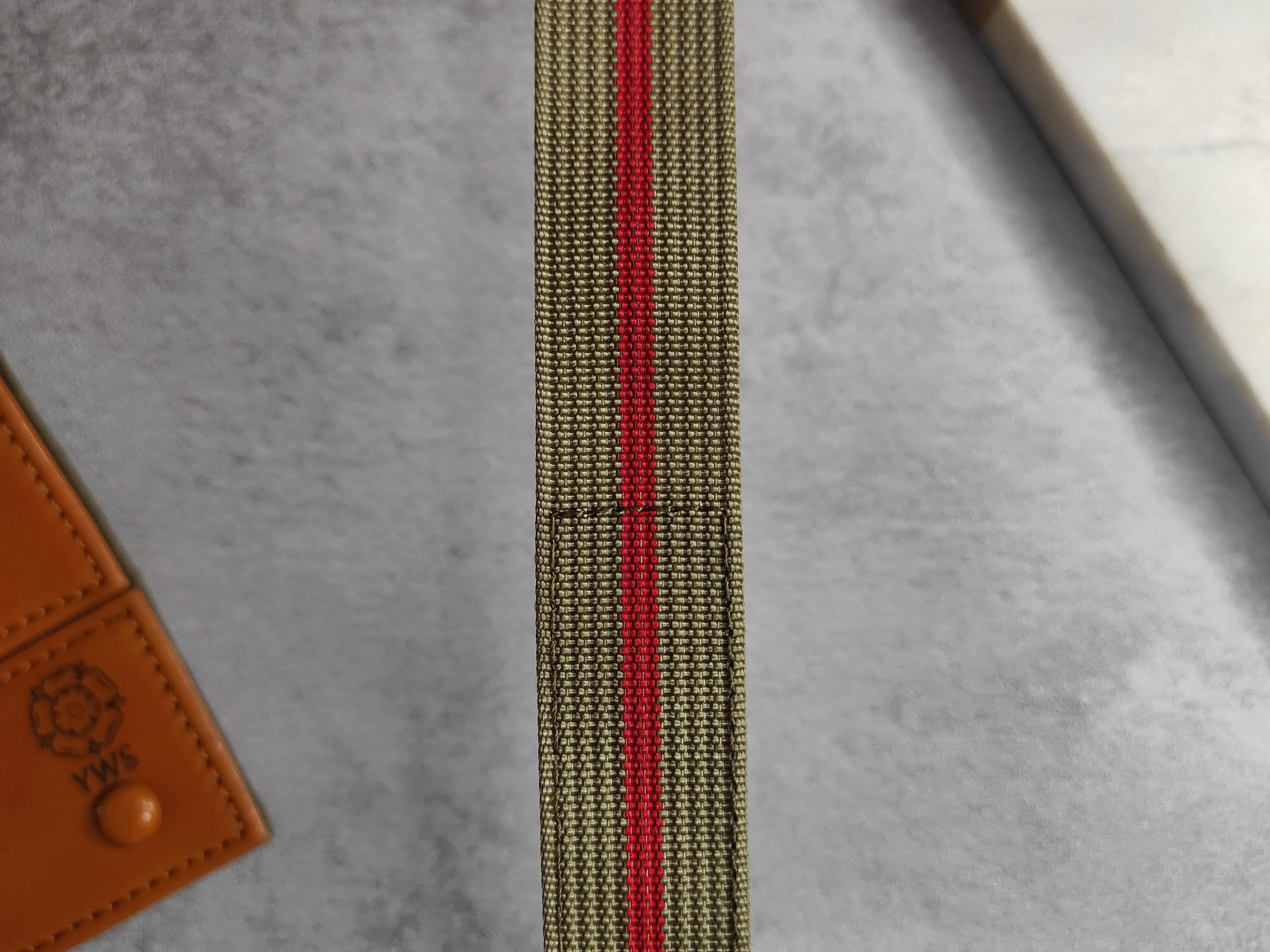 Fixed Lugs Premium Ribbed Ballistic Nylon Single Pass Hook And Loop Strap  - Green Red