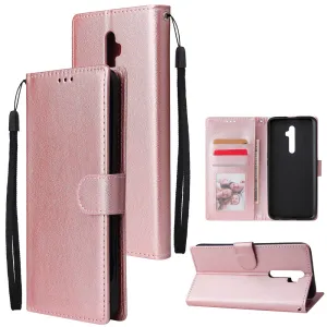 For Oppo A9 2020/Reno 2Z Cellphone Shell PU Leather Mobile Phone Cover Stand Available Anti-drop Elegant Smartphone Case Rose gold