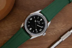 Forest Green Premium Weaved FKM Rubber Strap 20mm