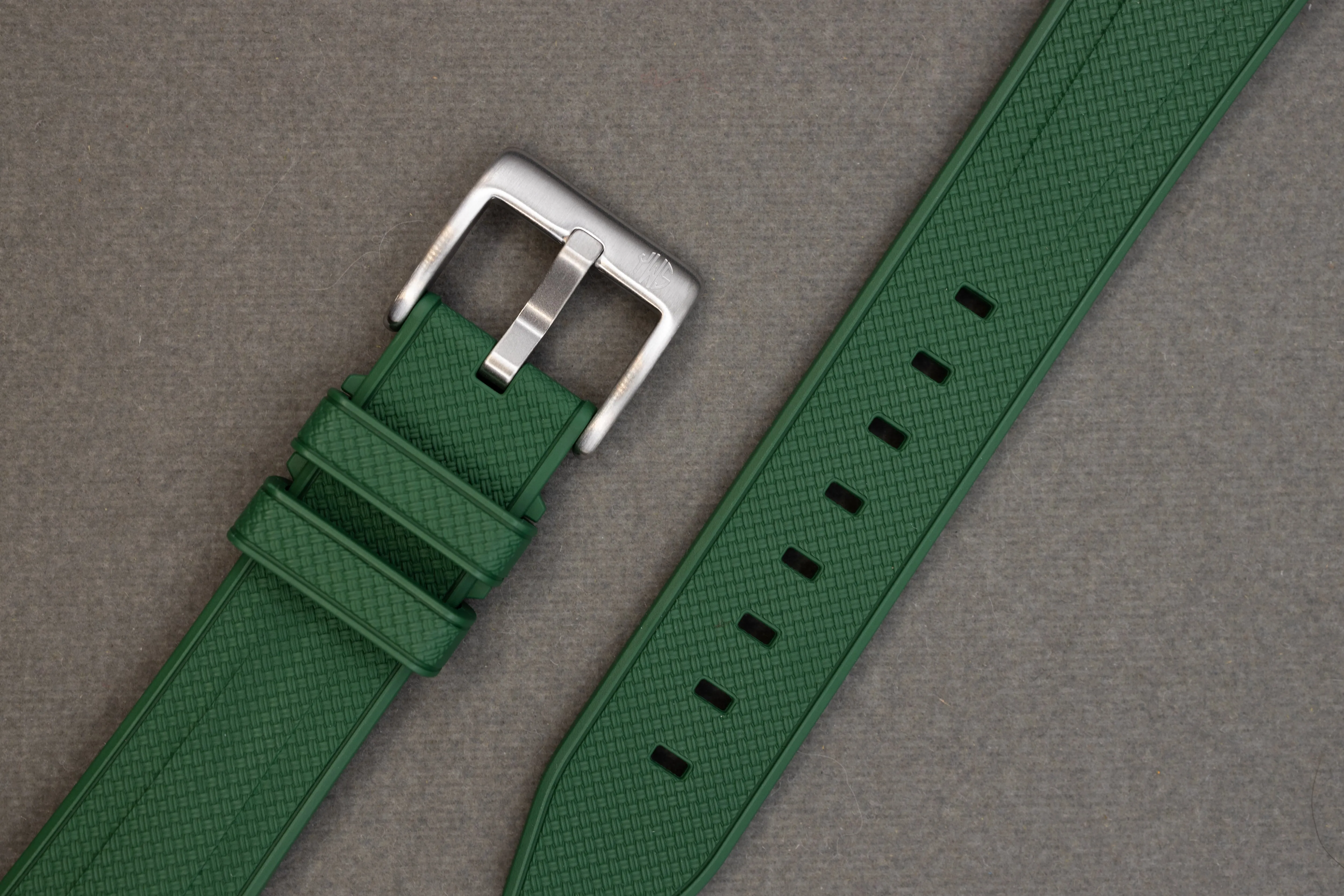Forest Green Premium Weaved FKM Rubber Strap 20mm