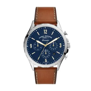 Forrester Chronograph Luggage Leather Strap