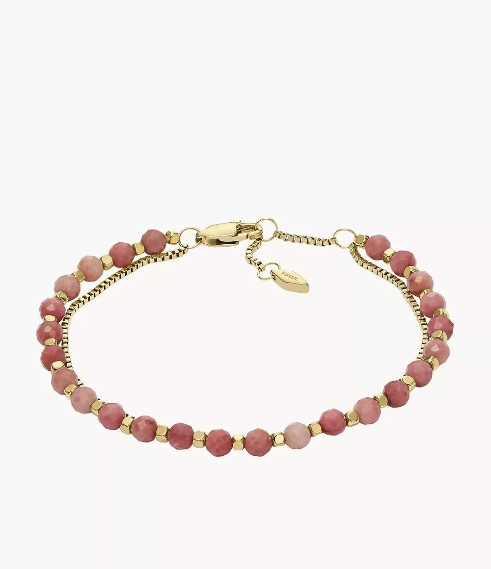 Fossil All Stacked Up Pink Rhodochrosite Multi-Strand Bracelet