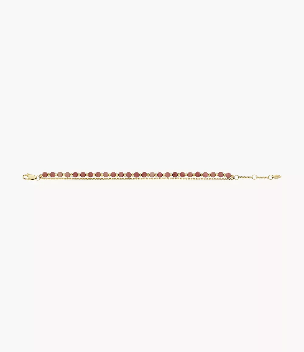 Fossil All Stacked Up Pink Rhodochrosite Multi-Strand Bracelet