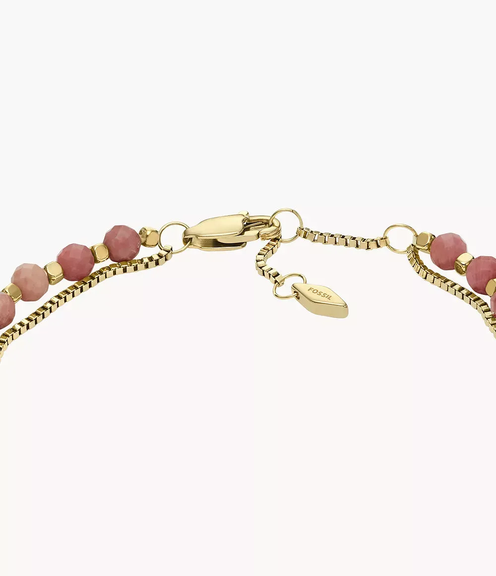 Fossil All Stacked Up Pink Rhodochrosite Multi-Strand Bracelet