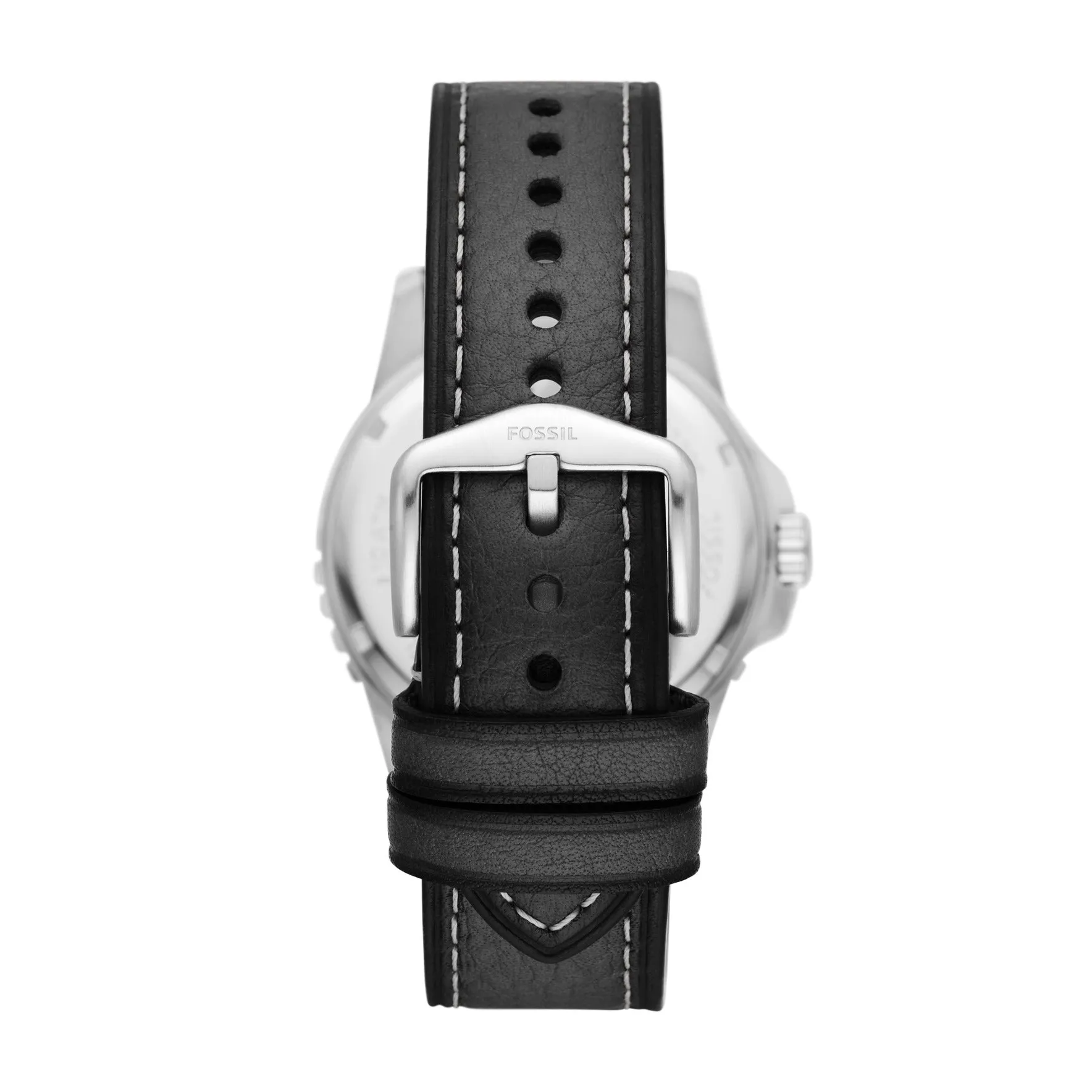 Fossil Blue Three-Hand Date Black Eco Leather Watch