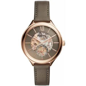 Fossil Brown Leather Strap Brown Dial Automatic Watch for Ladies - BQ3265