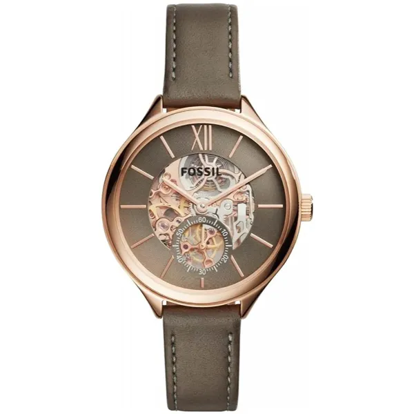 Fossil Brown Leather Strap Brown Dial Automatic Watch for Ladies - BQ3265