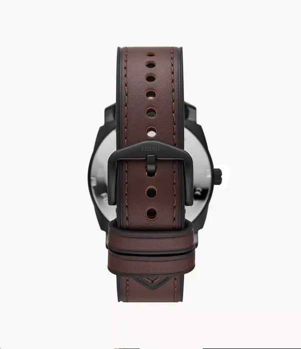 Fossil Machine Three-Hand Date Brown Leather Watch FS5901