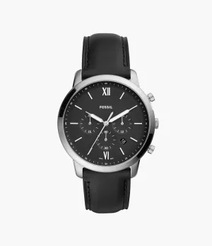 Fossil Neutra Chronograph Black Leather 44mm Mens Watch
