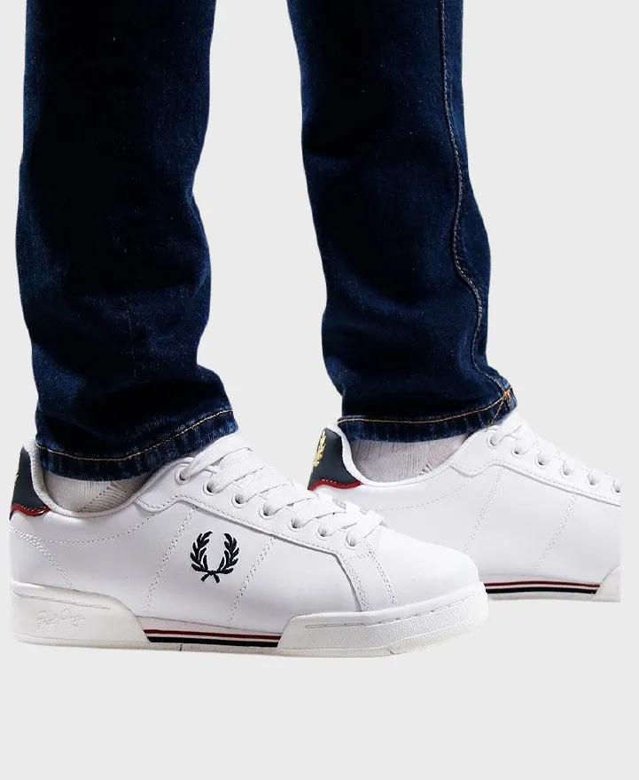 Fred Perry B6311 B722 Leather Trainers 567 White/Navy