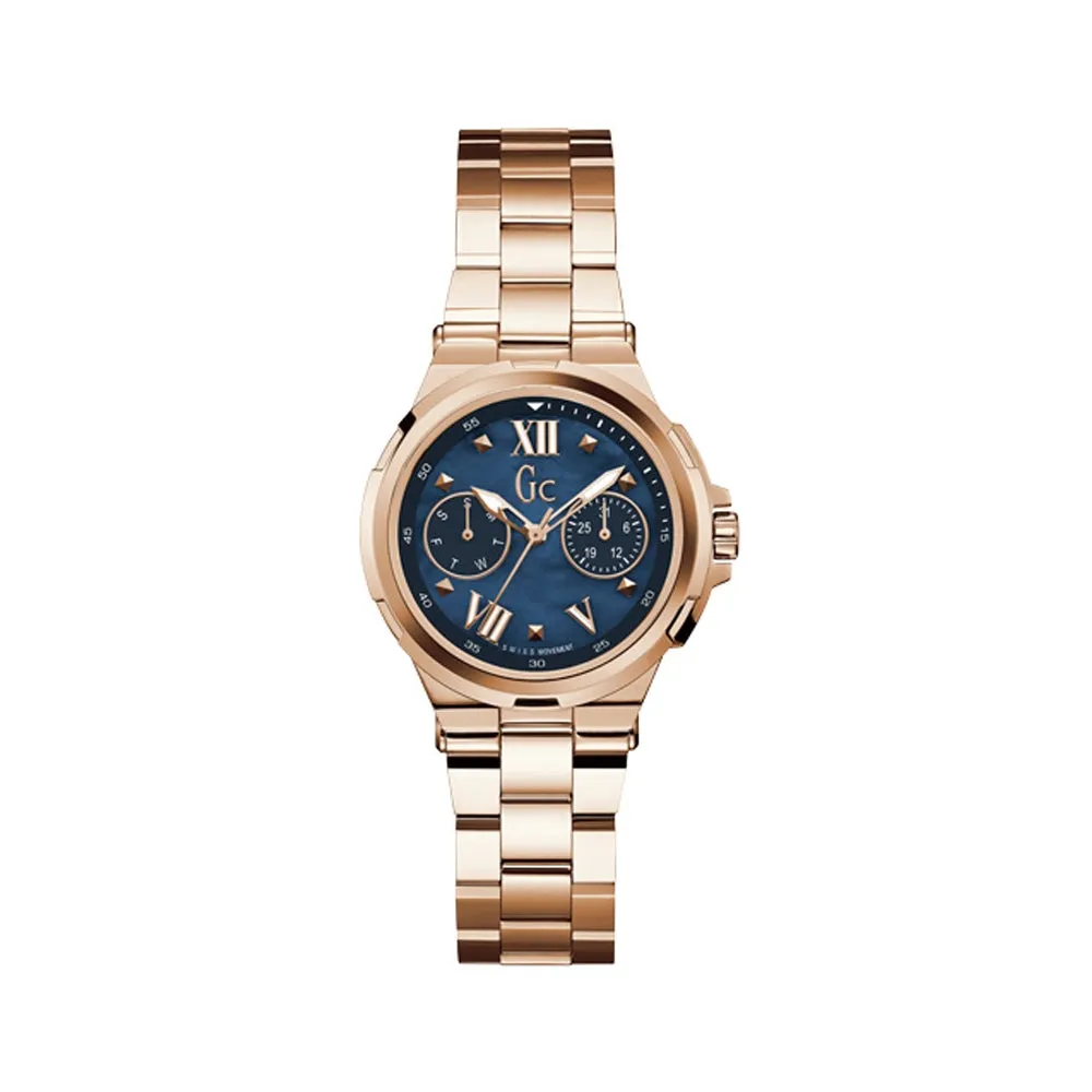 Gc Ladies Watch With Mother Of Pearl Dial With Day & Date