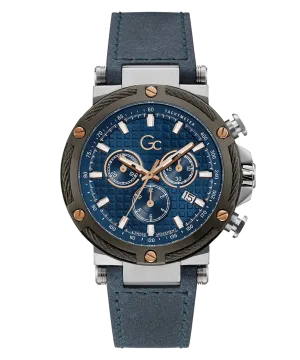 Gc UrbanCode Yachting Chrono Gents Blue Dial Blue  Leather Strap Watch