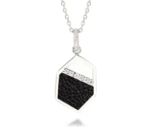 Geometric Leather Inlay Necklace