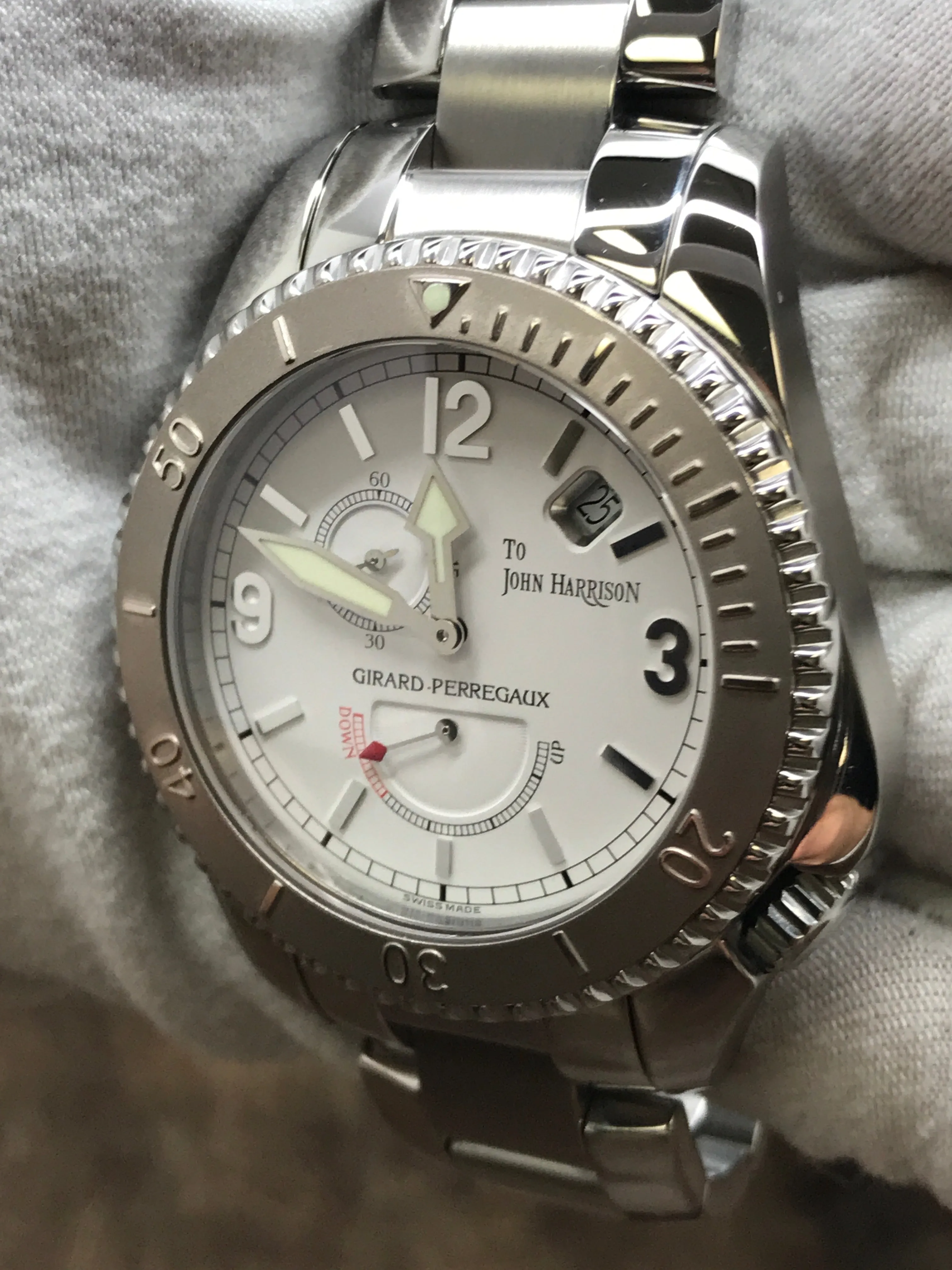 Girard Perregaux Sea Hawk II John Harrison Limited Edition 4991 White Dial Automatic Men's Watch