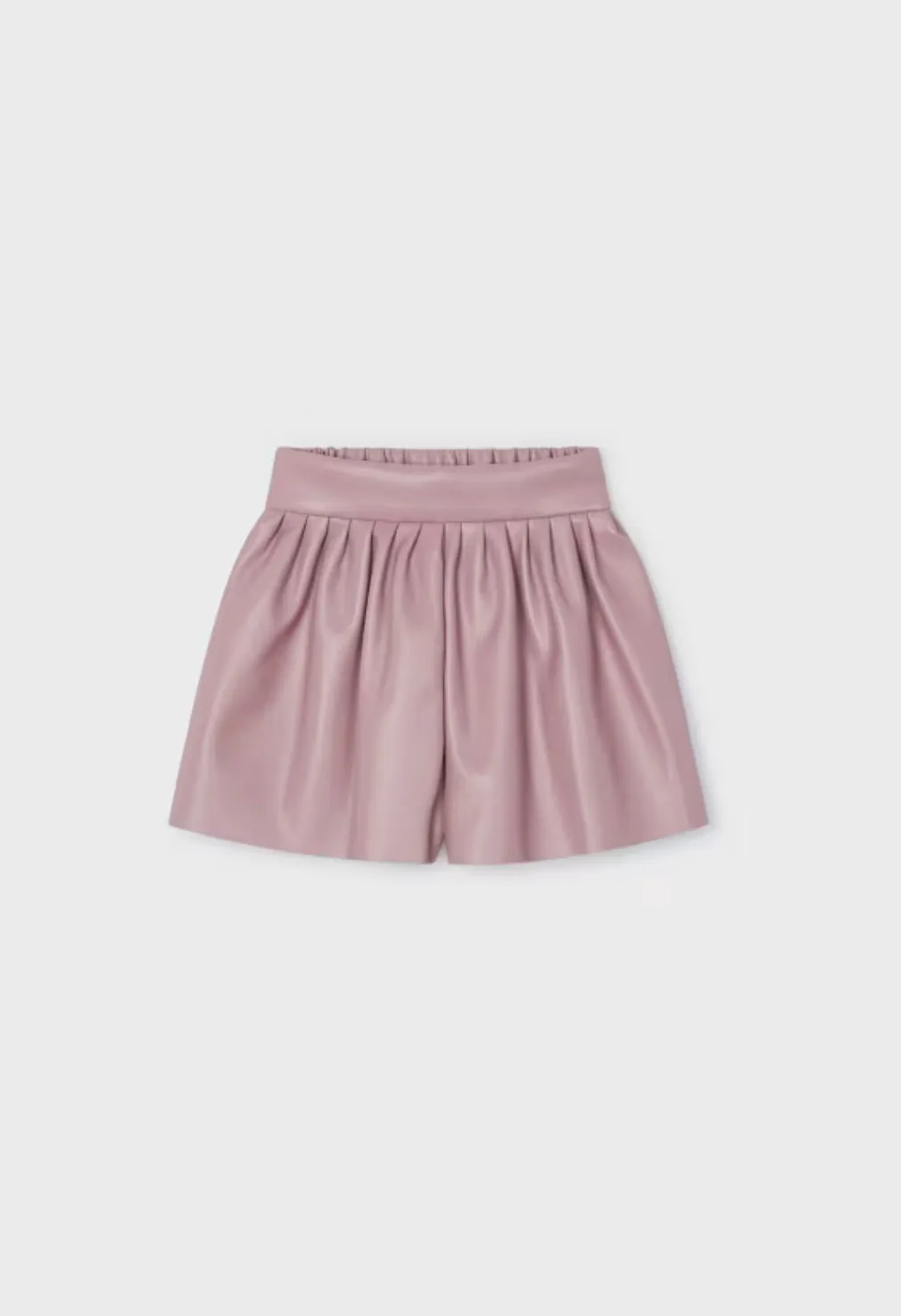 Girls Pink Faux Leather Shorts