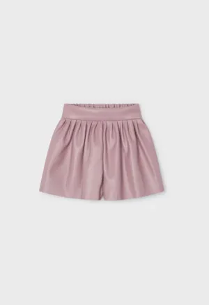 Girls Pink Faux Leather Shorts