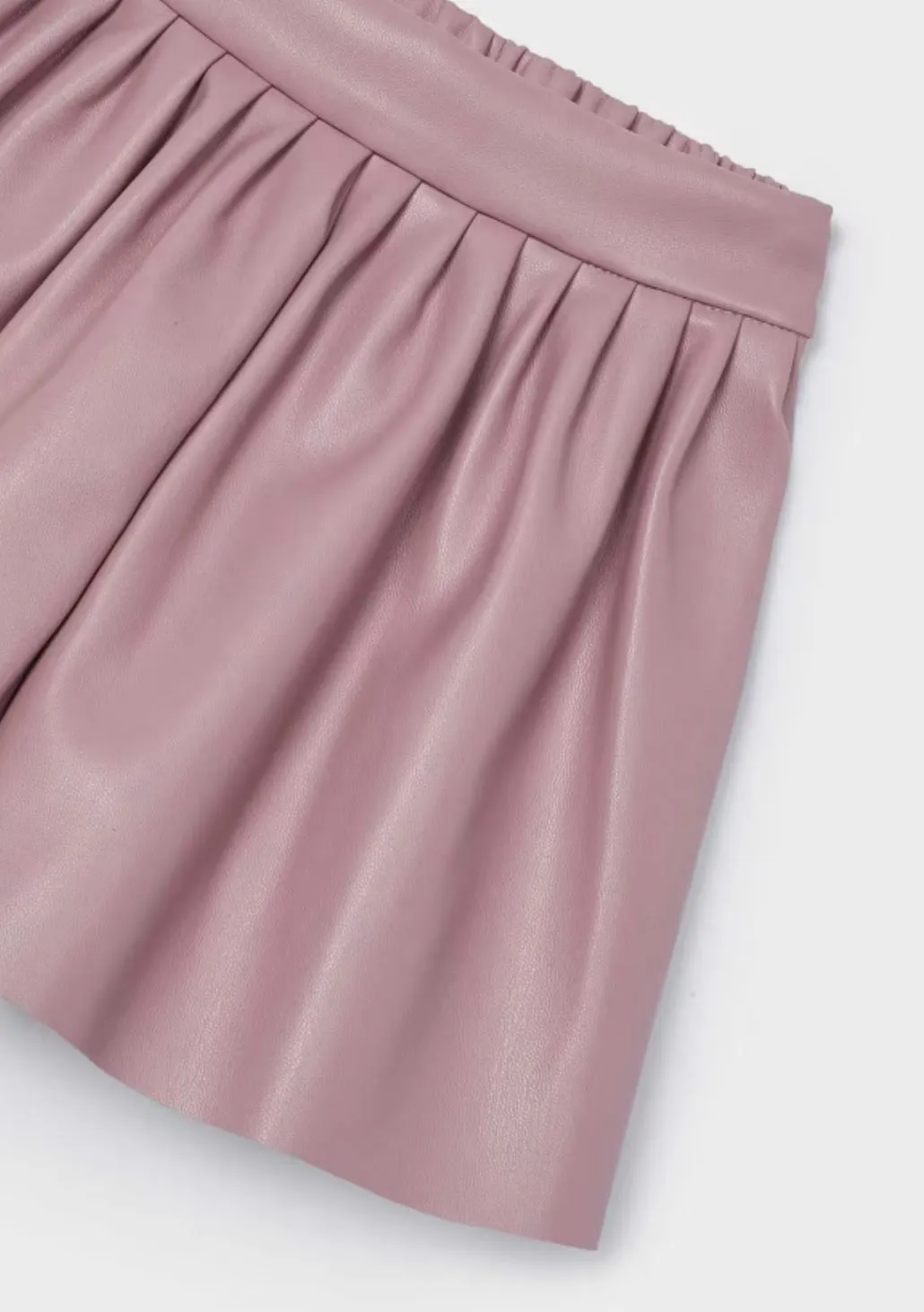 Girls Pink Faux Leather Shorts