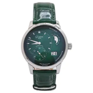 Glashutte Men's PanoMaticLunar Stainless Steel 40mm Green Dial Watch Ref# 1-90-02-13-32-02