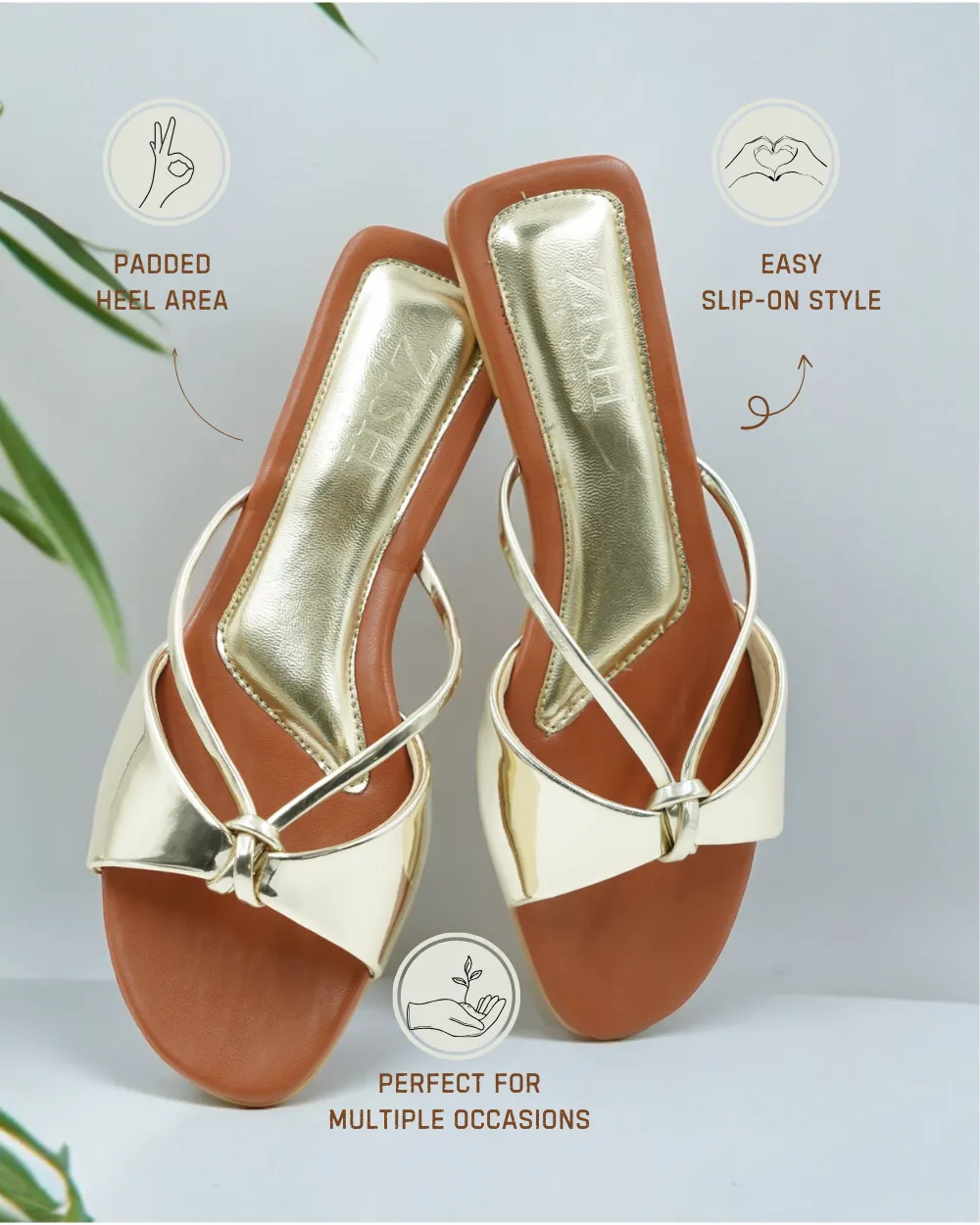 Gold Carolina Flats
